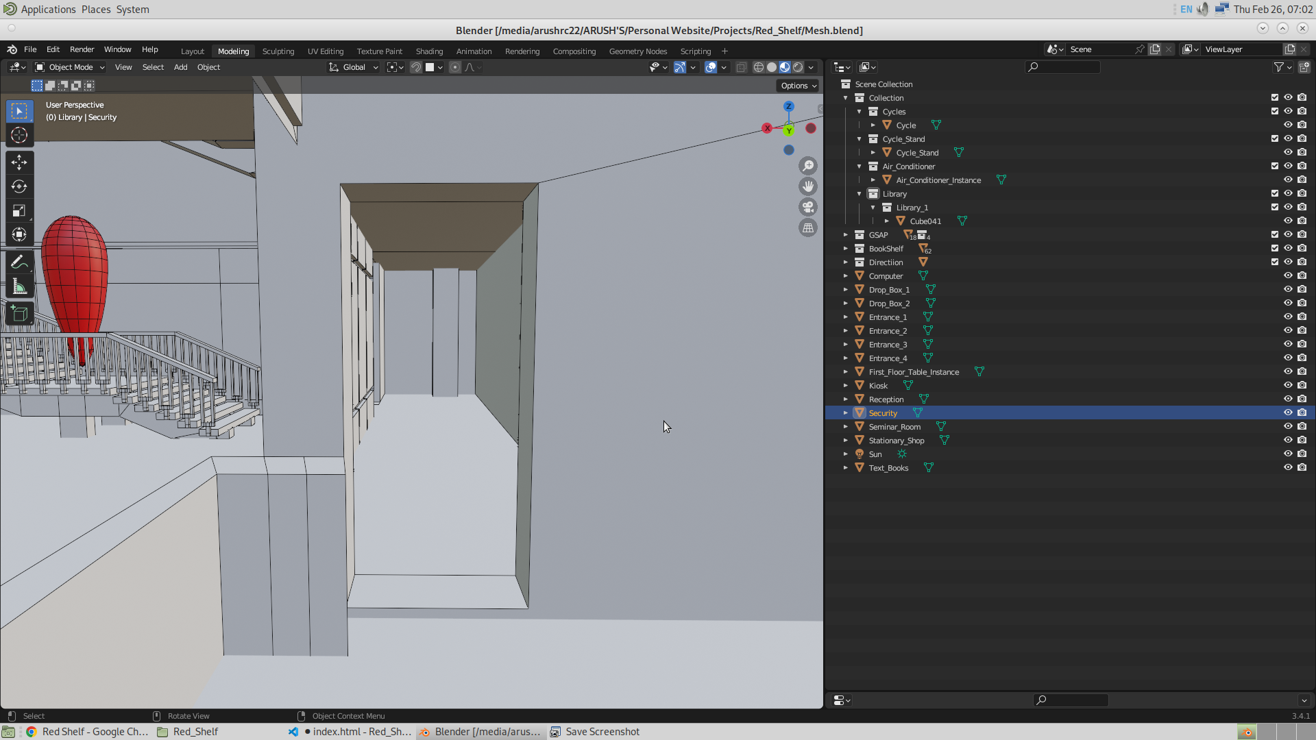 Ground floor with washroom in Blender