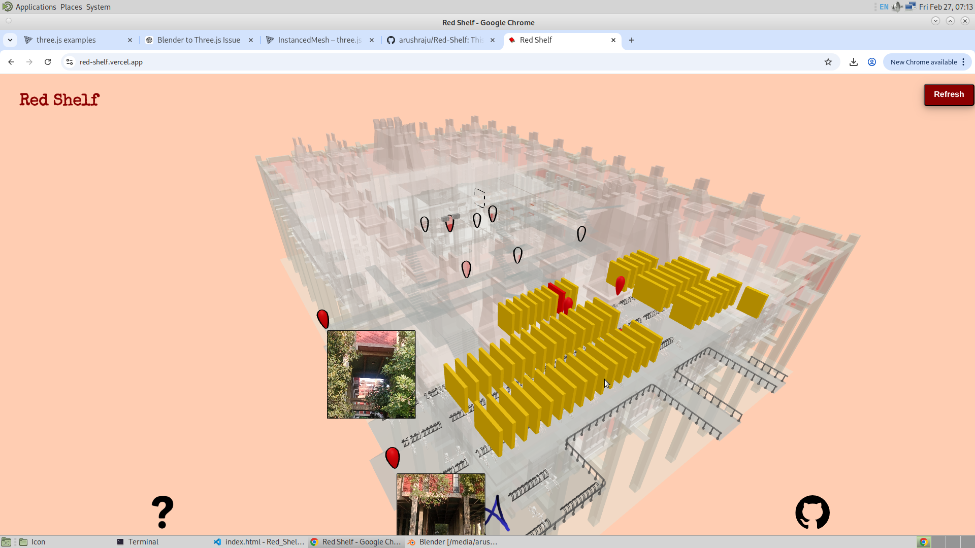 image of booklshefs turning red and yellow