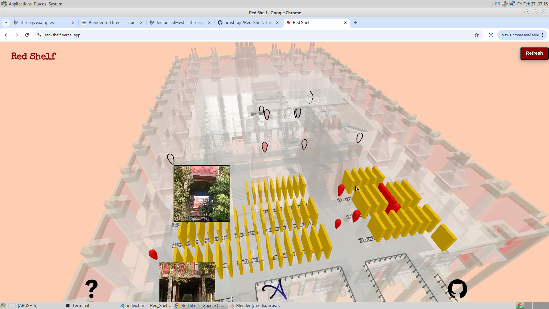 Image of the bookshelf at the end